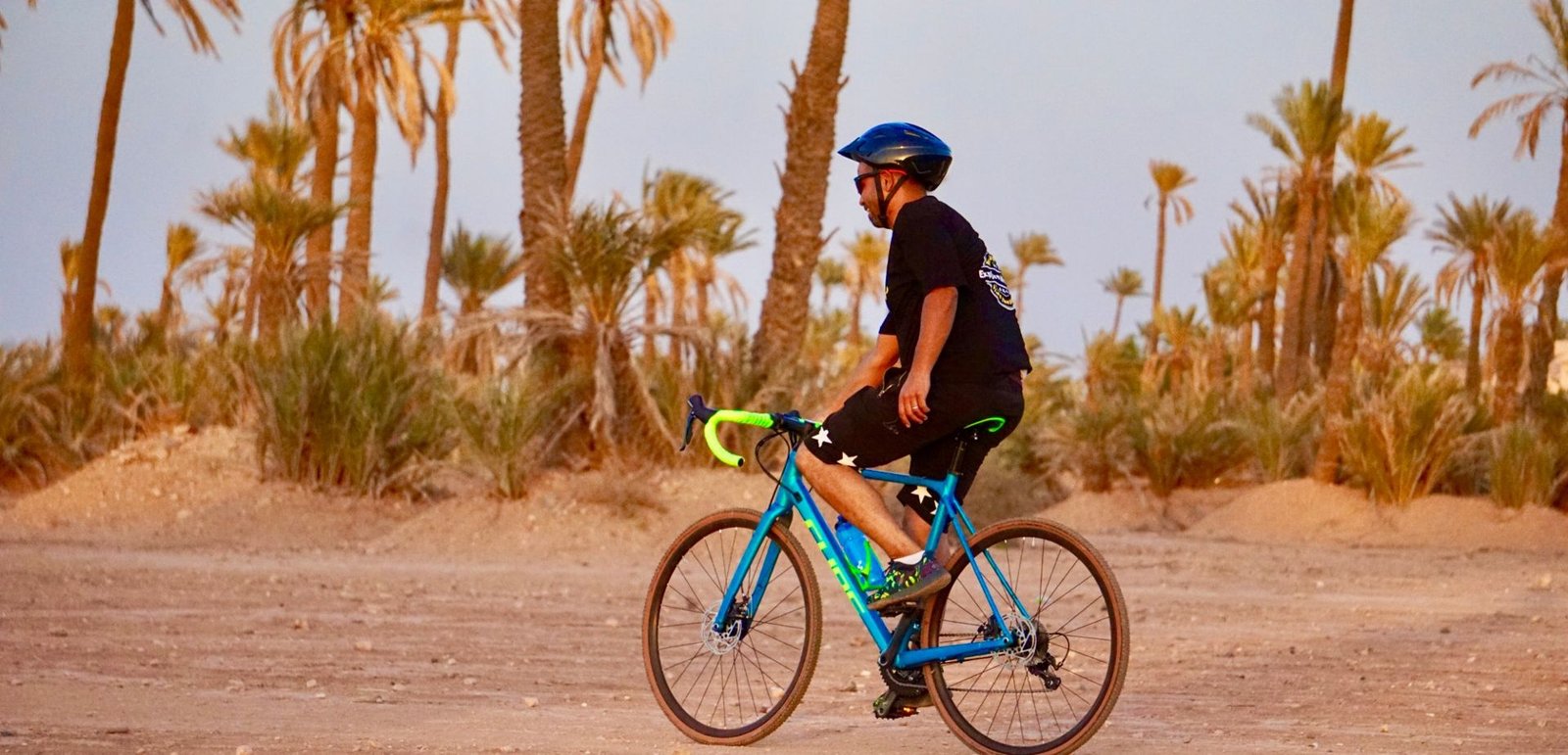 Cycling through the palm groves near Marrakech